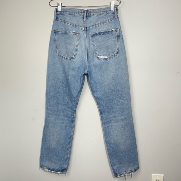 AGOLDE 90's Mid Rise Loose Jeans in Major Size 26 Light Wash Distressed Rigid - Picture 6 of 16